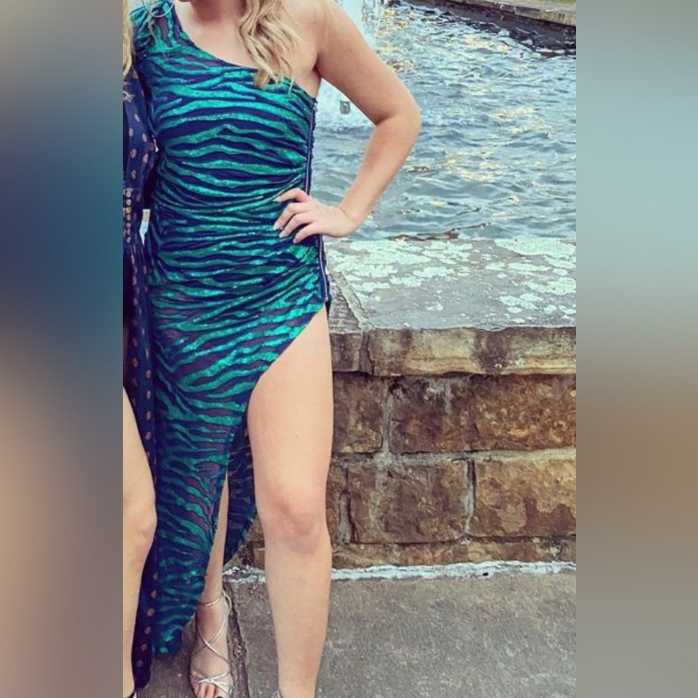 Zebra print formal dress